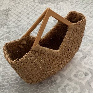 Structured Straw Tote Bag Beach Bag